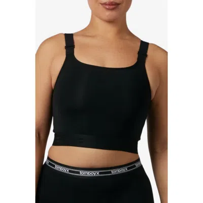 Tomboyx Adjustable Compression Crop Top In Black
