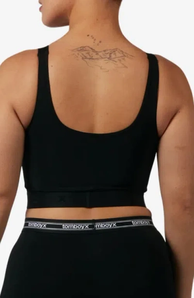 Tomboyx Adjustable Compression Crop Top In Black