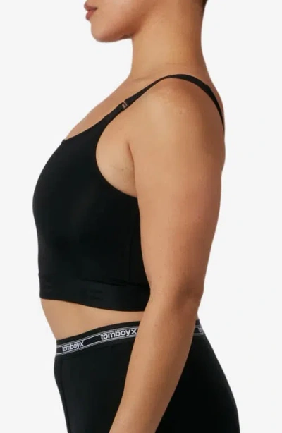 Tomboyx Adjustable Compression Crop Top In Black