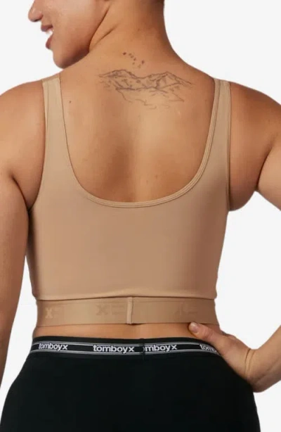 Tomboyx Adjustable Compression Crop Top In Brown