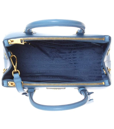 Shop Prada Galleria Saffiano Small Leather Shoulder Bag In Mare