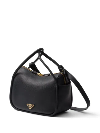 Prada Shoulder Bag Structured Shape Top Handle In Black