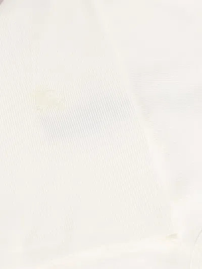 Burberry Ribbed-knit Tie-fastening Top In White