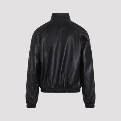 Acne Studios Lethestanether Lamb Leather Bomber Jacket In Black