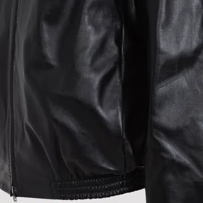 Acne Studios Lethestanether Lamb Leather Bomber Jacket In Black