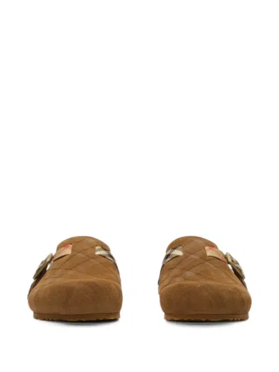 Burberry Check-pattern Buckle-fastening Slippers In Multi