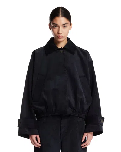 Rohe Corduroy Elasticated-hem Jacket In Blue