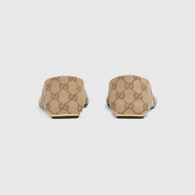 Gucci Vittoria Horsebit-detail Gg-pattern Ballet Flats In Printed