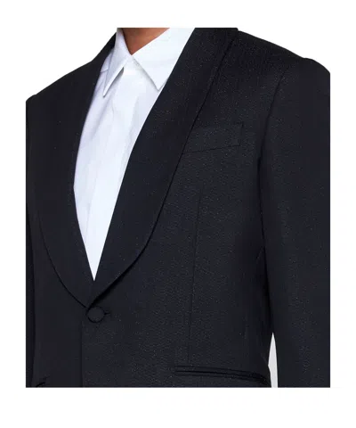 Lardini Metallic-threading Blazer In Black