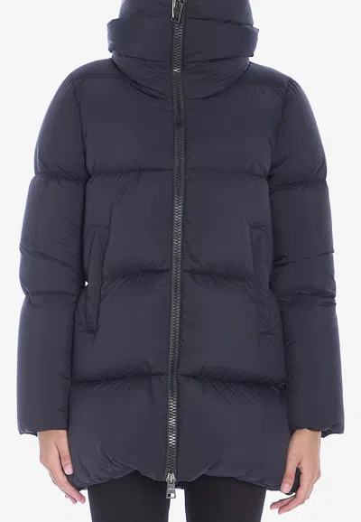 Herno High-collar Nylon Down Jacket In Black