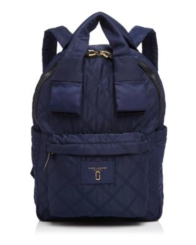 Marc Jacobs Knot Large Quilted Nylon Backpack In Midnight Blue