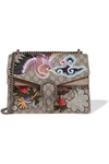 Gucci Dionysus Medium Appliquéd Coated Canvas And Suede Shoulder Bag