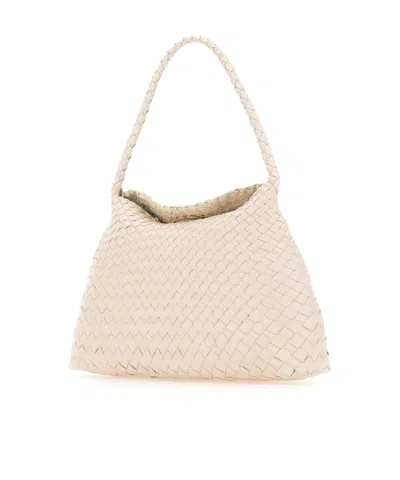 Dragon Diffusion Woven Shoulder Bag In Sand