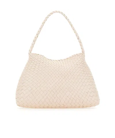 Dragon Diffusion Woven Shoulder Bag In Sand