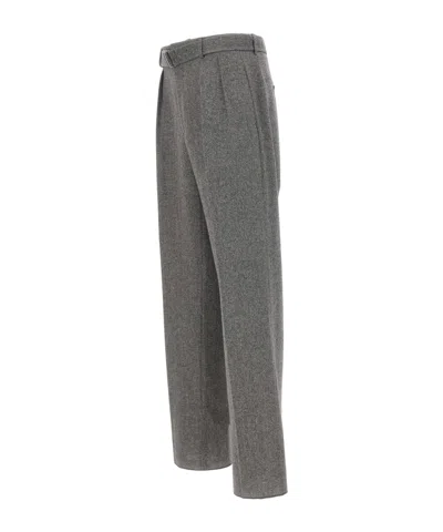Tagliatore Herringbone-pattern Tailored Trousers In Gray