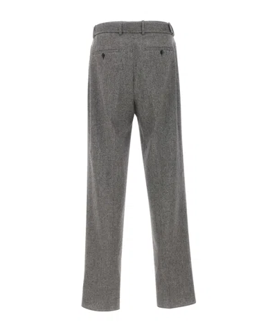 Tagliatore Herringbone-pattern Tailored Trousers In Gray
