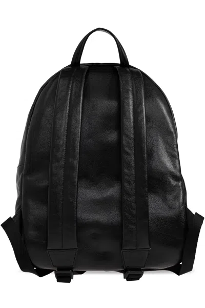 Balmain Padlock-detail Leather Backpack In Black