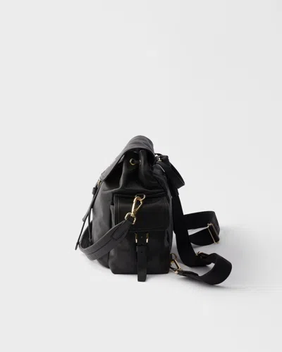 Prada Explore Medium Nappa Leather Backpack In Black