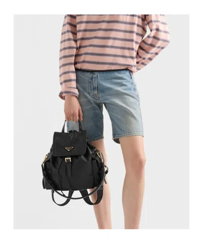 Prada Explore Medium Nappa Leather Backpack In Black