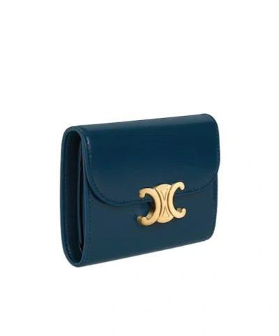 Celine Small Triomphe Flap Wallet In Multi