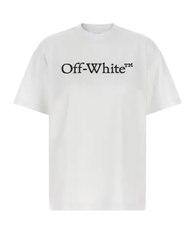 Off-white Relaxed Fit Cotton Tee With Oversized Logo In Animal Print