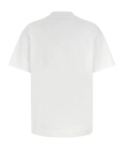 Off-white Relaxed Fit Cotton Tee With Oversized Logo In Animal Print