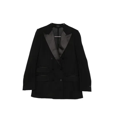 Tom Ford Double-breasted Buttoned Blazer In Black