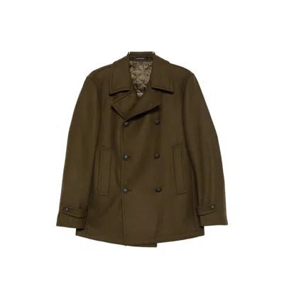 Tagliatore Double-breasted Buttoned Jacket In Brown
