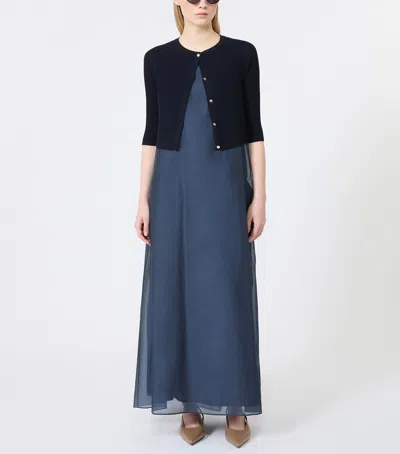 Max Mara Virgin Wool Cropped Cardigan In Multi
