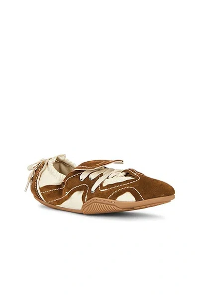 Acne Studios Bilaria Lace-up Suede And Leather Ballet Flats