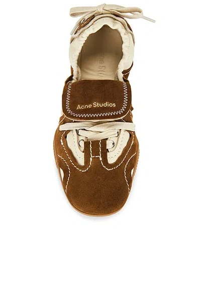 Acne Studios Bilaria Lace-up Suede And Leather Ballet Flats