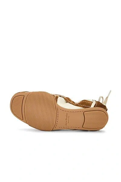 Acne Studios Bilaria Lace-up Suede And Leather Ballet Flats