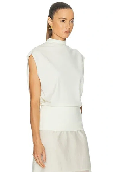 Simkhai Juli Draped Cape Top In White
