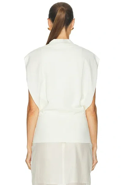 Simkhai Juli Draped Cape Top In White