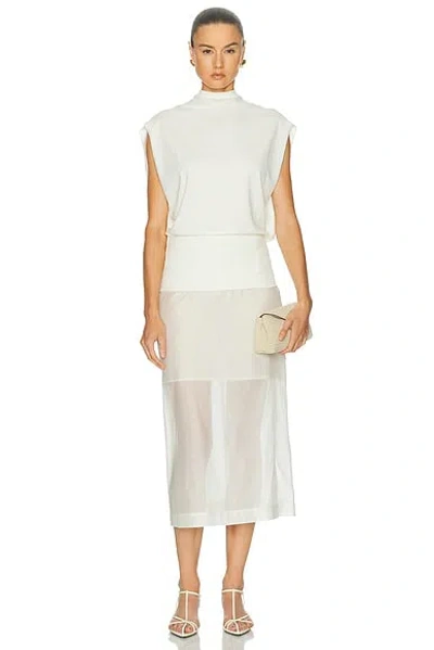 Simkhai Juli Draped Cape Top In White