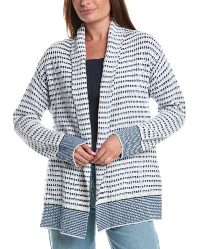 Splendid Stripe Open Front Cardigan In Blue