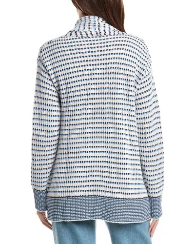 Splendid Stripe Open Front Cardigan In Blue
