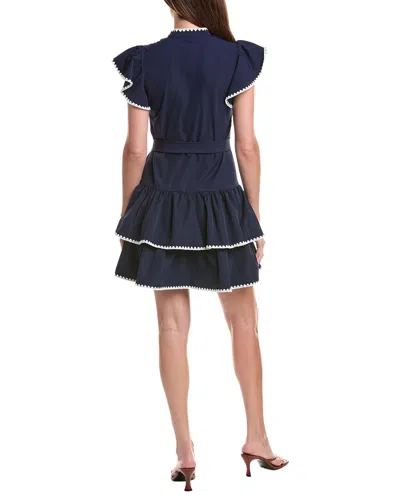 Cece Flutter Midi Dress In Blue