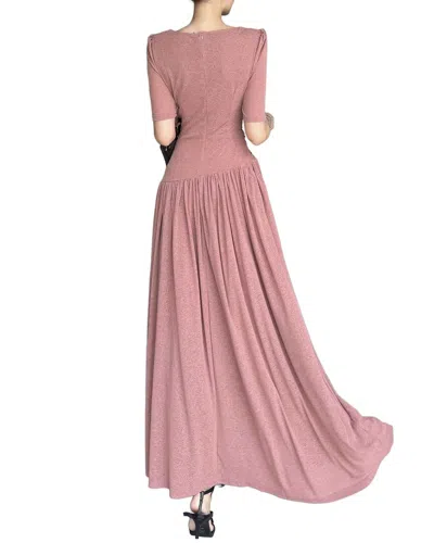 Burryco Short Sleeve Solid Maxi Dress In Pink