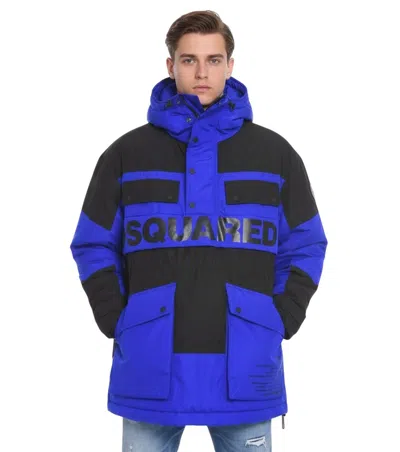 Dsquared2 Logo-print Parka In Blue