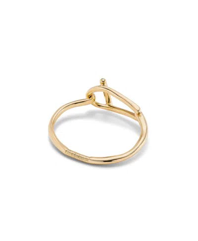 Unode50 Medium Sized Link And Inner Spring Metal Alloy Rigid Bracelet In Gold