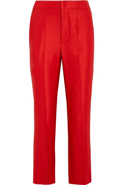 Isabel Marant Woman Satin-crepe Staight-leg Pants Red