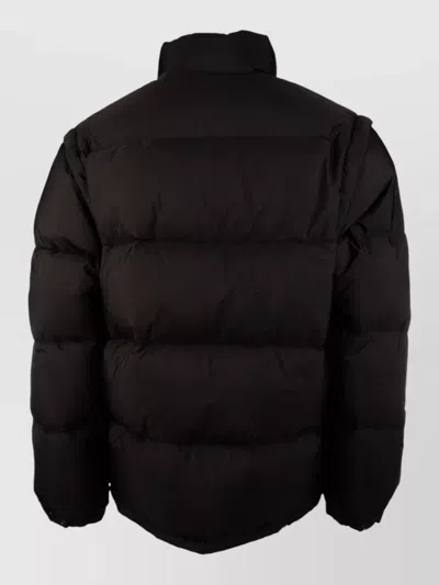 Prada Padded Jacket High Collar Elasticated Cuffs In Black