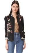 ALICE AND OLIVIA Lila Embroidered Oversized Bomber