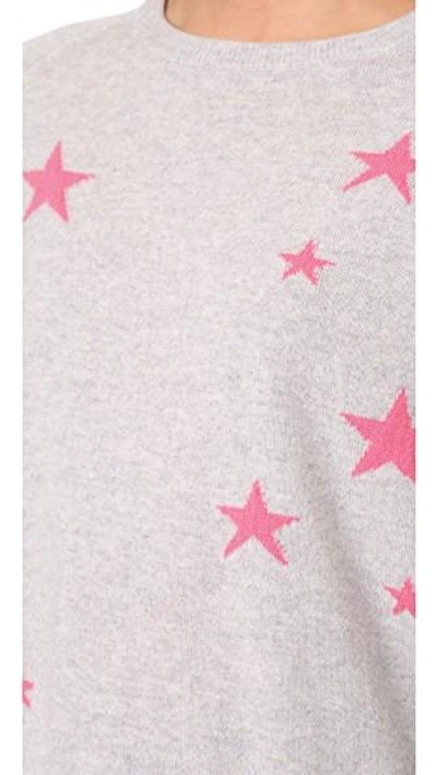 Shop Chinti & Parker Slouchy Star Cashmere Sweater In Silver Marl/pink