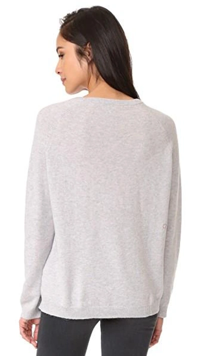Shop Chinti & Parker Slouchy Star Cashmere Sweater In Silver Marl/pink