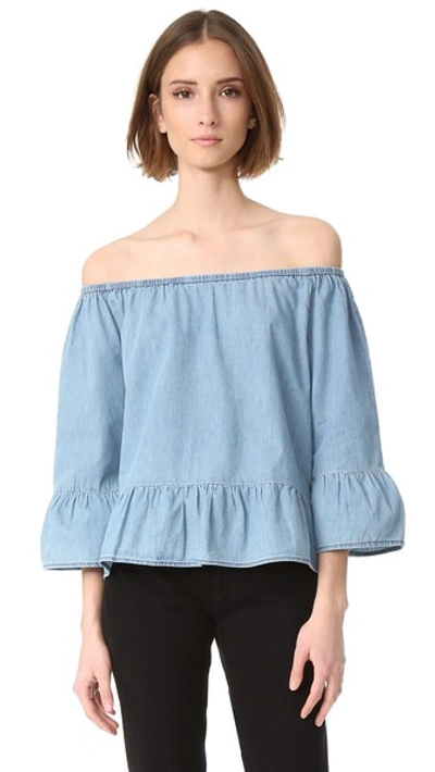 Cupcakes And Cashmere Off Shoulder Top In Chambray