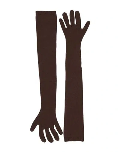 Marni Solid Color Gloves In Brown