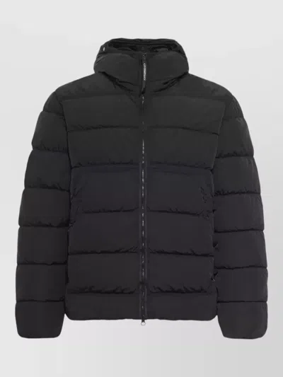 C.p. Company C.p.company Midnight Blue Nylon Down Jacket In Black