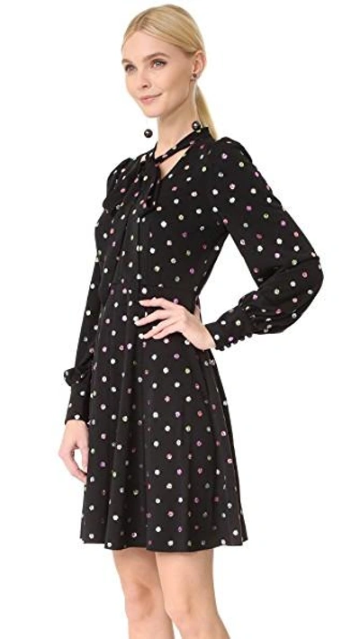 Shop Marc Jacobs Long Sleeve Dress With Tie In 主色黑色